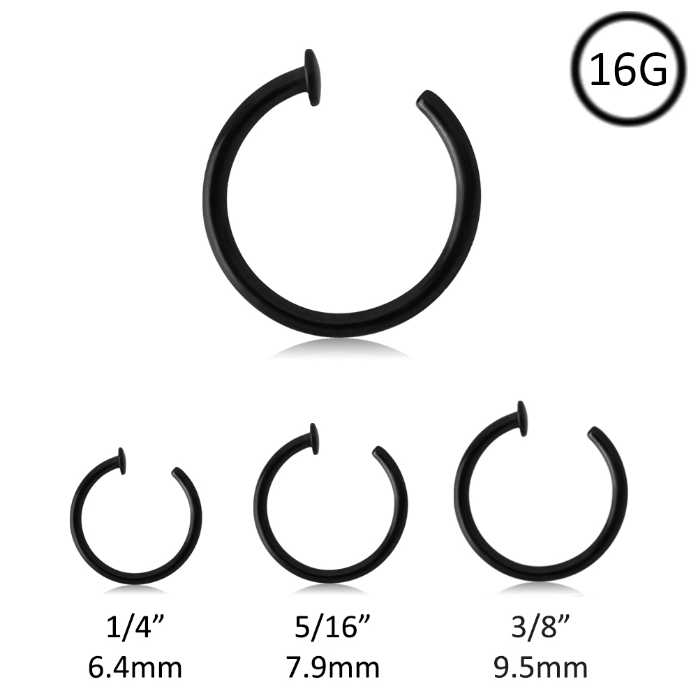 Nose Ring Black Plated Surgical Steel 